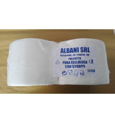 Rotoloni Jumbo 1700 strappi  22,5 x 22 cm  2 Veli  Conf. 2 Rotoli